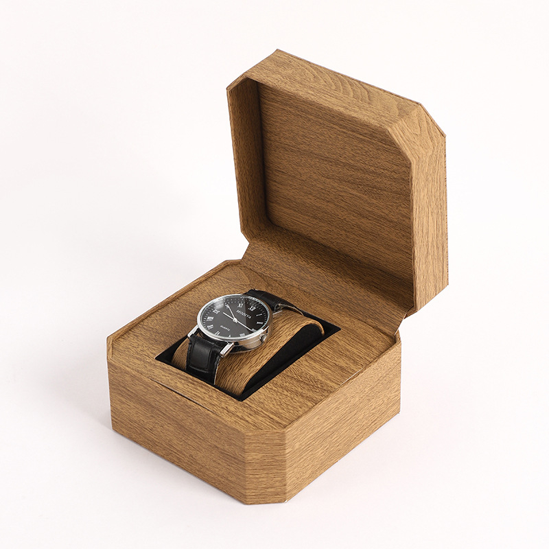 Осмоъгълна кутия за часовници от PU кожа с капак, дисплей за часовници и бижута