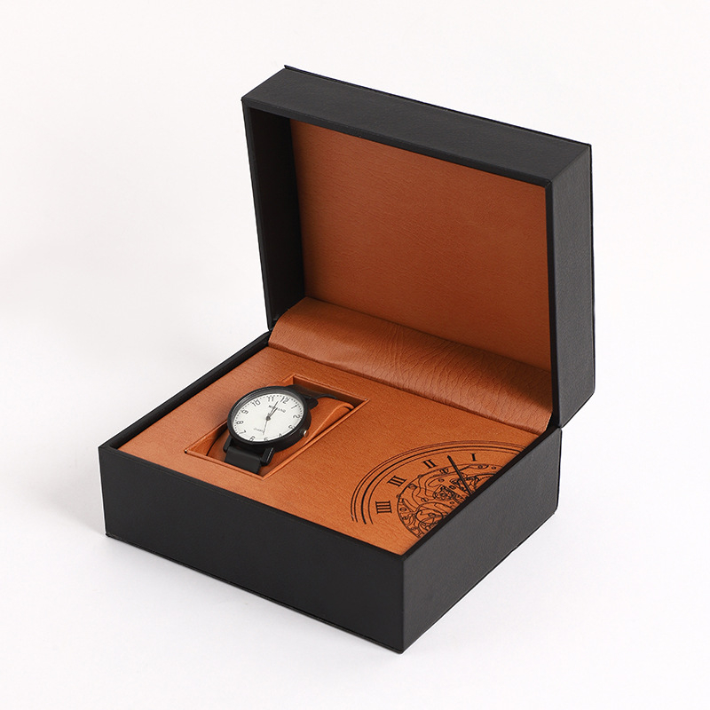 Осмоъгълна кутия за часовници от PU кожа с капак, дисплей за часовници и бижута
