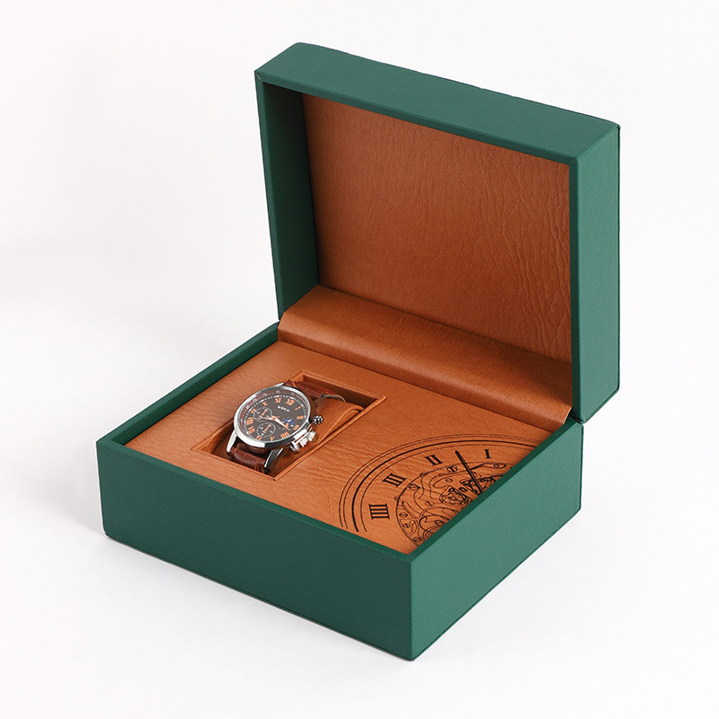 Осмоъгълна кутия за часовници от PU кожа с капак, дисплей за часовници и бижута