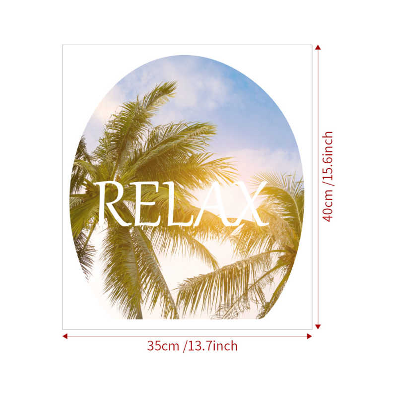 Wc sienas uzlīme – tropiska pludmales dekors, pašlīmējošs PVC, karikatūras stils, vannas istabai