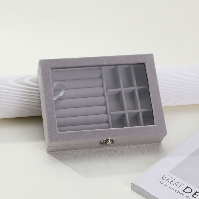 Xinke 009 Koka rotaslietu kastīte, 9 nodalījumi, portatīva, vienkrāsains dizains