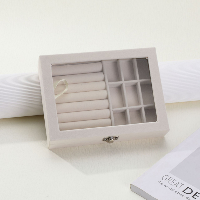 Xinke 009 Koka rotaslietu kastīte, 9 nodalījumi, portatīva, vienkrāsains dizains