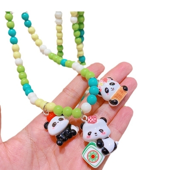 Hamalade Dječja ogrlica - Panda inspirirane geometrijske perle, korejski stil, mješavina materijala, svježe i slatko