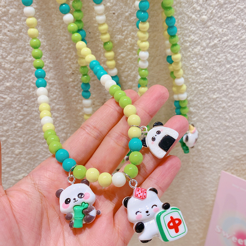 Hamalade Dječja ogrlica - Panda inspirirane geometrijske perle, korejski stil, mješavina materijala, svježe i slatko