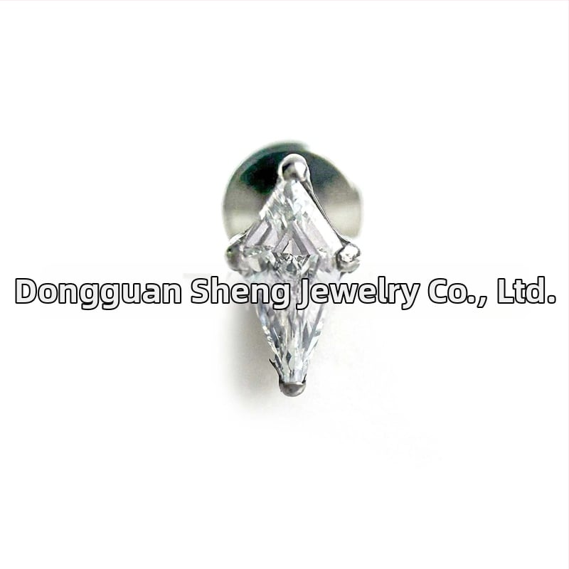 Kite cirkoniniai studiniai auskarai su G23 titanu, geometrinis rombas, universalus