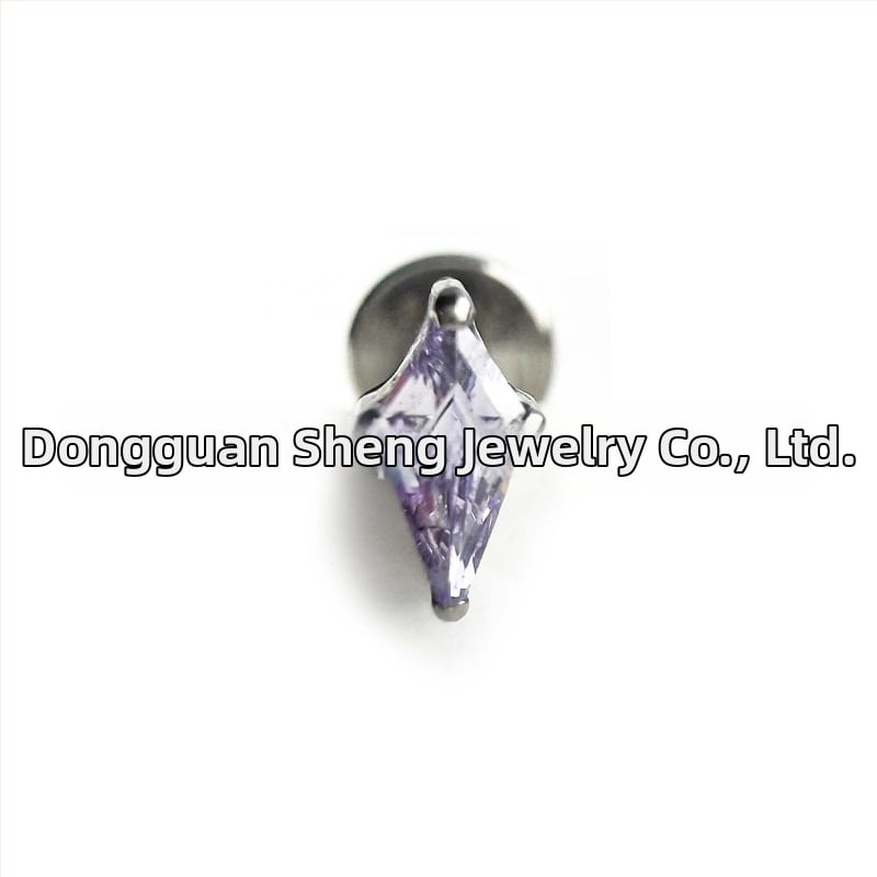 Kite cirkoniniai studiniai auskarai su G23 titanu, geometrinis rombas, universalus