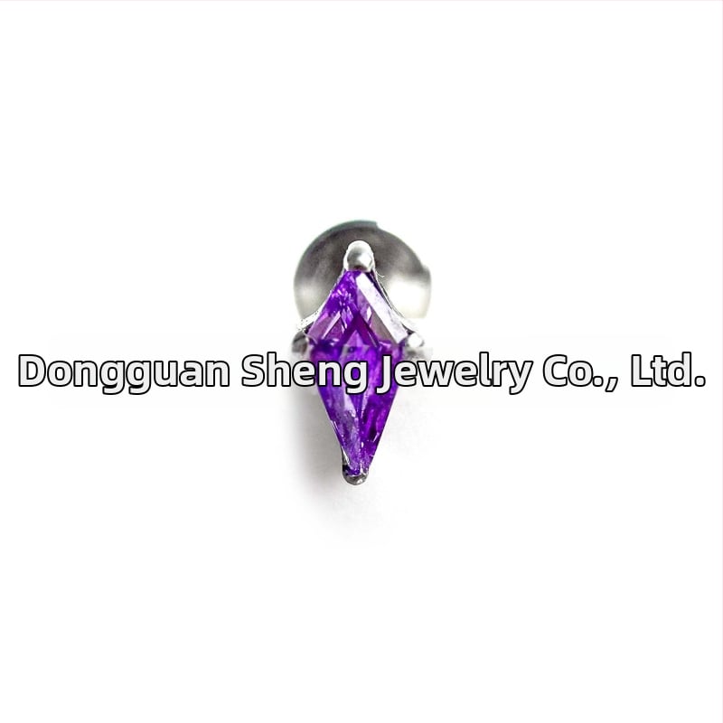 Kite cirkoniniai studiniai auskarai su G23 titanu, geometrinis rombas, universalus