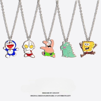 Колие с висулка на карикатурен герой, сплавна верижка, стил O-верига, висулка от сплав, пуснато през пролетта на 2023 г.