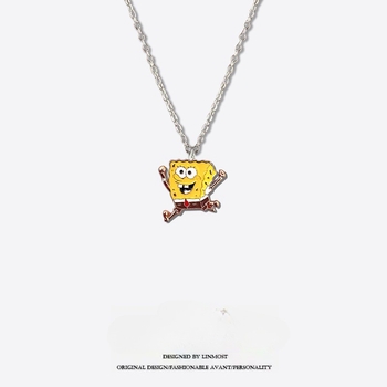 Колие с висулка на карикатурен герой, сплавна верижка, стил O-верига, висулка от сплав, пуснато през пролетта на 2023 г.