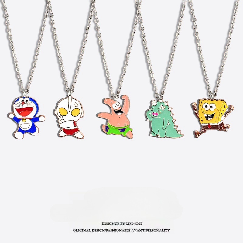 Колие с висулка на карикатурен герой, сплавна верижка, стил O-верига, висулка от сплав, пуснато през пролетта на 2023 г.