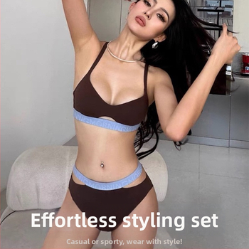 Sieviešu sporta apakšveļas komplekts (galvenā auduma sastāvs: neilons, plānas veidotas krūšu kausi, noņemamas dubultās plecu siksnas, mugurējā četru rindu aizdare, oderes spandeks 70-80%)