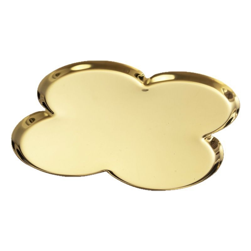 Neratised terasest lillekujuline ehtehoidla plaat – laualine dekoratiivne taldrik lille motiiviga, kerge luksusstiil, elektroplating