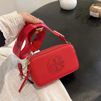 Ženska crossbody torbica s Lychee uzorkom, PU materijal, vertikalna kvadratna forma, magnetsko zatvaranje, unutarnji pretinac za telefon i džep sa zatvaračem, jedna naramnica
