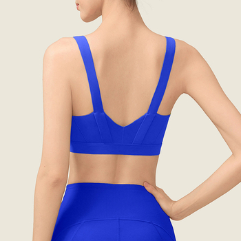 Anran Sieviešu šoks izturīgs jogas sporta krūšturis ar integrētu vestu, ātri žūst, 3/4 kauss, fiksēti dubulti pleciņi, 75% neilons galvenā auduma / 25% spandeksa oderes