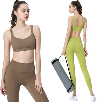 Anran Sieviešu šoks izturīgs jogas sporta krūšturis ar integrētu vestu, ātri žūst, 3/4 kauss, fiksēti dubulti pleciņi, 75% neilons galvenā auduma / 25% spandeksa oderes