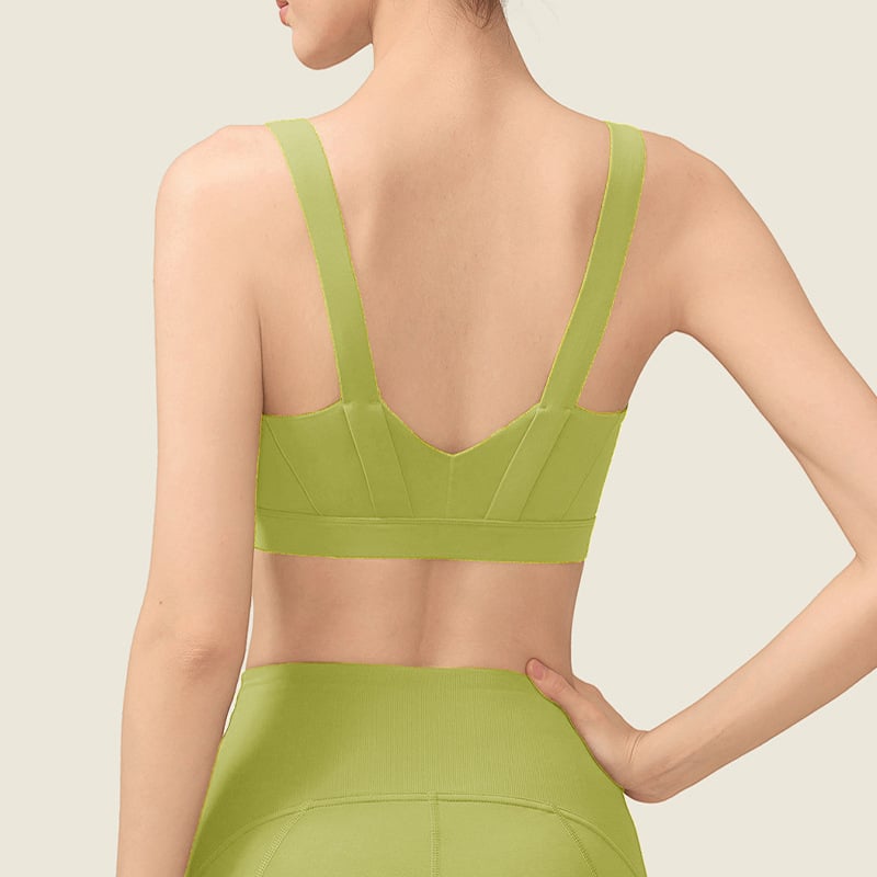 Anran Sieviešu šoks izturīgs jogas sporta krūšturis ar integrētu vestu, ātri žūst, 3/4 kauss, fiksēti dubulti pleciņi, 75% neilons galvenā auduma / 25% spandeksa oderes