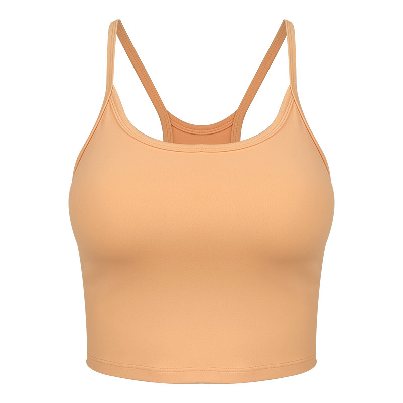 Sieviešu fitnesa sporta krūšturis ar fiksētām kaussēm, elpojošs neilona/spandeksa audums, pilnas kauss, plāns veidots kauss, fiksētas dubultās siksnas