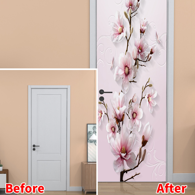 Shangyi Kreativni Nordic Minimalist PVC Vodootporne Naljepnice za Vrata, Ormar, Spavaću Sobu i Hladnjak – Samoljepljive PVC Naljepnice, 2 Komada