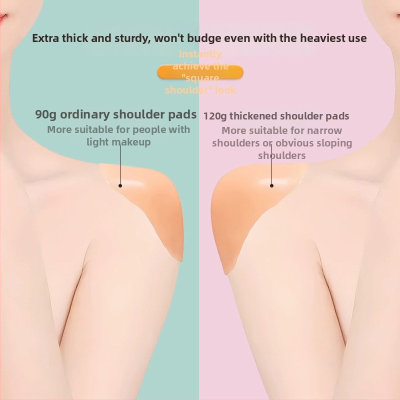 Perne de umeri din silicon pe țesătură, pentru umeri cu unghi drept, invizibile, antiderapante, autoadezive pentru bărbați și femei