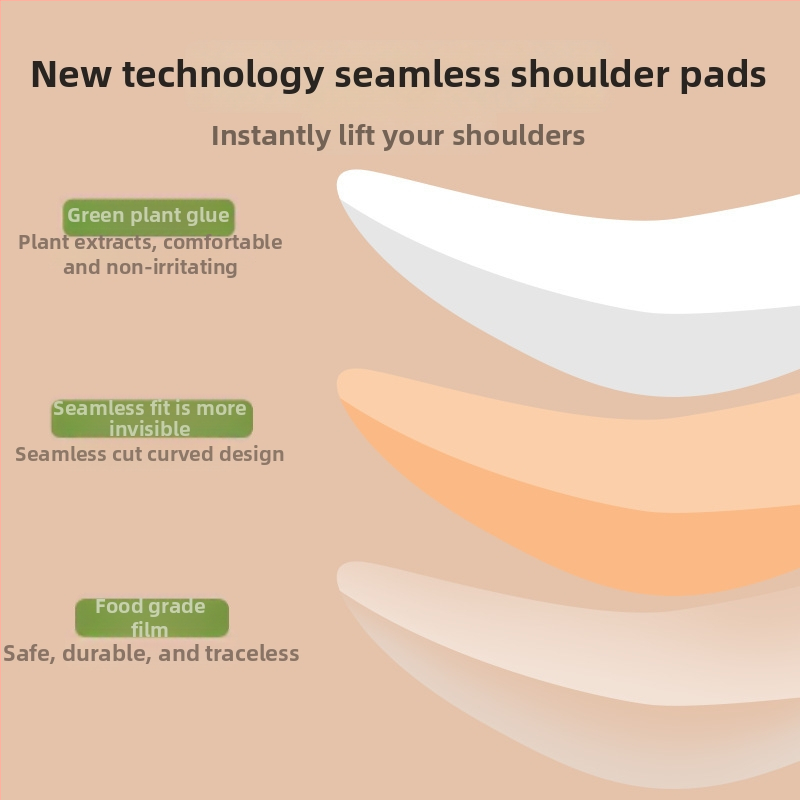 Perne de umeri din silicon pe țesătură, pentru umeri cu unghi drept, invizibile, antiderapante, autoadezive pentru bărbați și femei