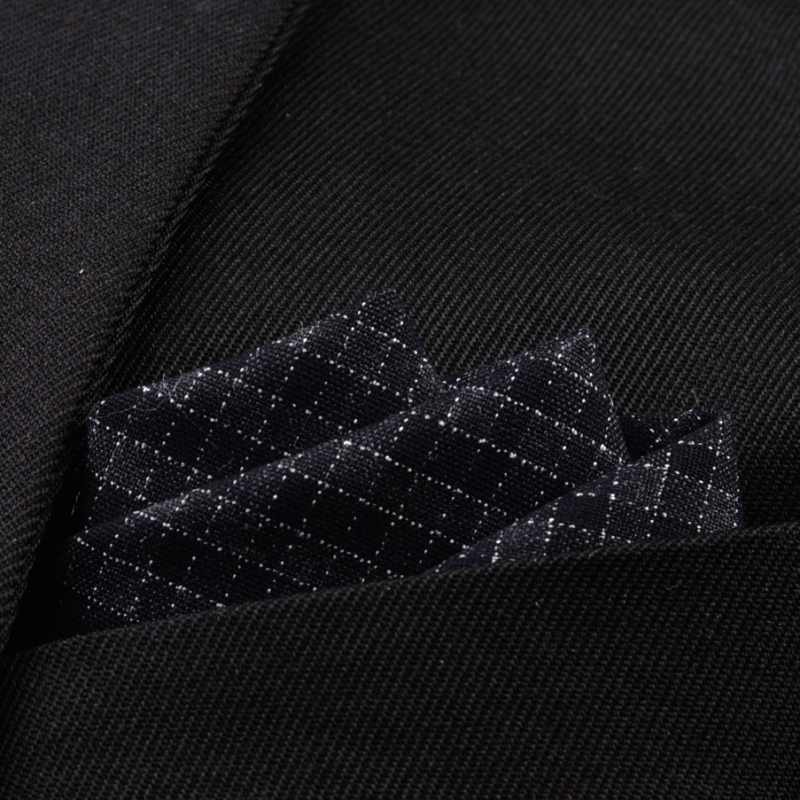 Joslaina kabatas lakatiņa uzvalkam, jacquard audums, poliestera-kokvilnas maisījums, poliestera odere