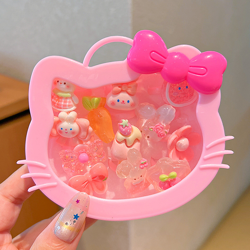 Bērnu Kuromi gredzens – karikatūras stilā, plastmasa/resīns, rozā kvarca kristāls, vecums 3–10 gadi, štancēšanas tehnika