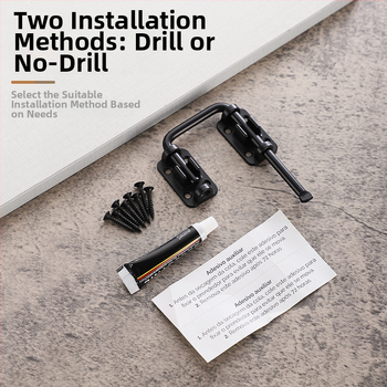 Durvju aizslēga bez urbšanas, cinka sakausējums, daudzleņķa aizslēgs 90°/180°, elektroplatinga pārklājums