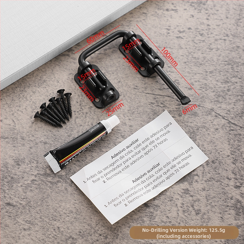 Durvju aizslēga bez urbšanas, cinka sakausējums, daudzleņķa aizslēgs 90°/180°, elektroplatinga pārklājums