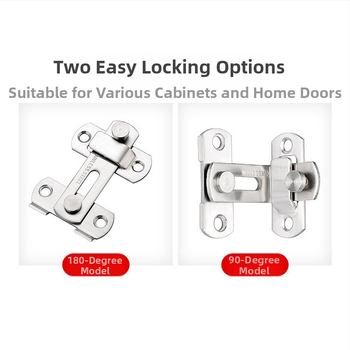 Nerūsējošā tērauda durvju bloķētājs, pulēta virsma, mūsdienīgs minimālisma stils, zīmols Three cats, modelis Door lock latch