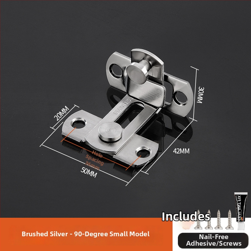 Nerūsējošā tērauda durvju bloķētājs, pulēta virsma, mūsdienīgs minimālisma stils, zīmols Three cats, modelis Door lock latch