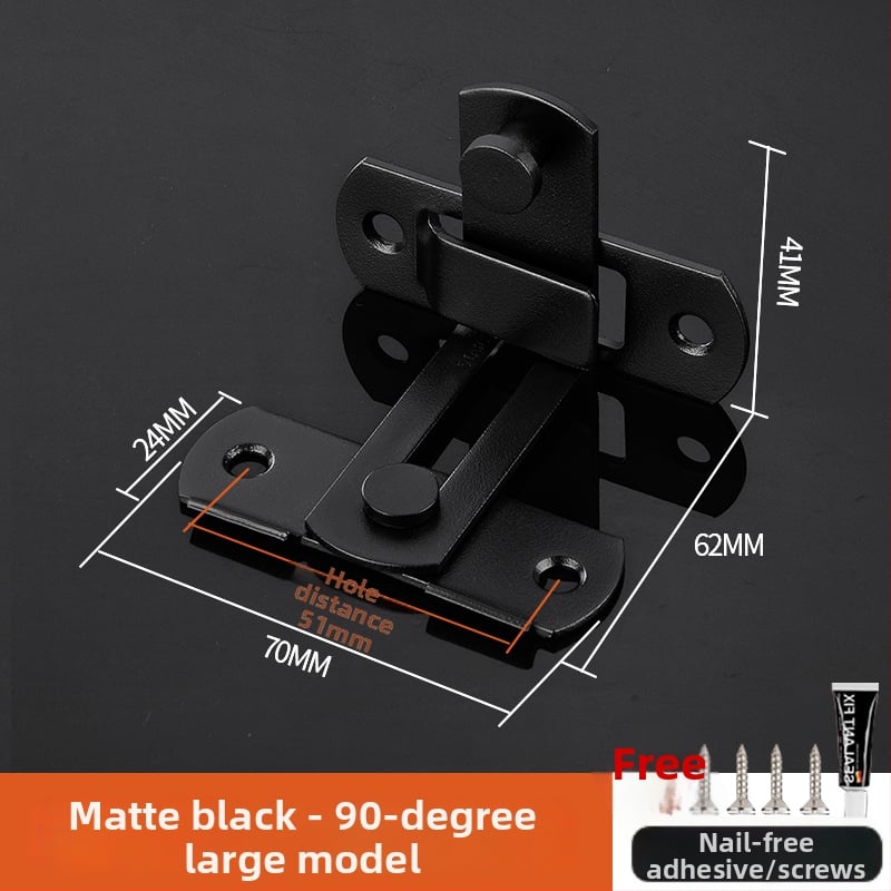 Nerūsējošā tērauda durvju bloķētājs, pulēta virsma, mūsdienīgs minimālisma stils, zīmols Three cats, modelis Door lock latch
