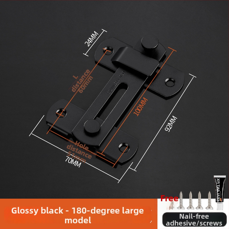 Nerūsējošā tērauda durvju bloķētājs, pulēta virsma, mūsdienīgs minimālisma stils, zīmols Three cats, modelis Door lock latch