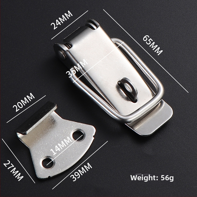 Nerūsējošā tērauda Duckbill aizvērējs, piemērots koka kastēm, ūdens tvertnēm un instrumentu kastēm, pulēta virsma, mūsdienīgs minimālisks stils