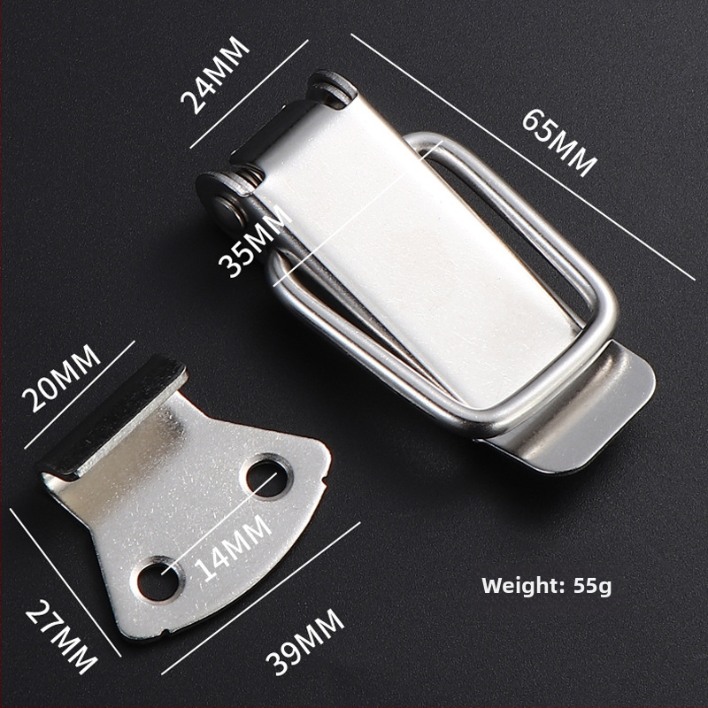 Nerūsējošā tērauda Duckbill aizvērējs, piemērots koka kastēm, ūdens tvertnēm un instrumentu kastēm, pulēta virsma, mūsdienīgs minimālisks stils