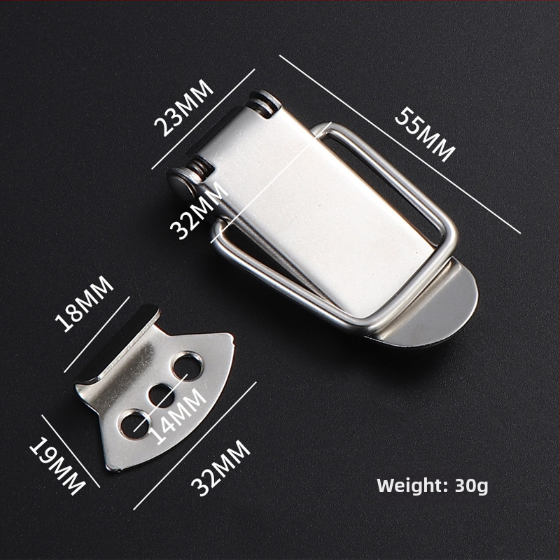 Nerūsējošā tērauda Duckbill aizvērējs, piemērots koka kastēm, ūdens tvertnēm un instrumentu kastēm, pulēta virsma, mūsdienīgs minimālisks stils