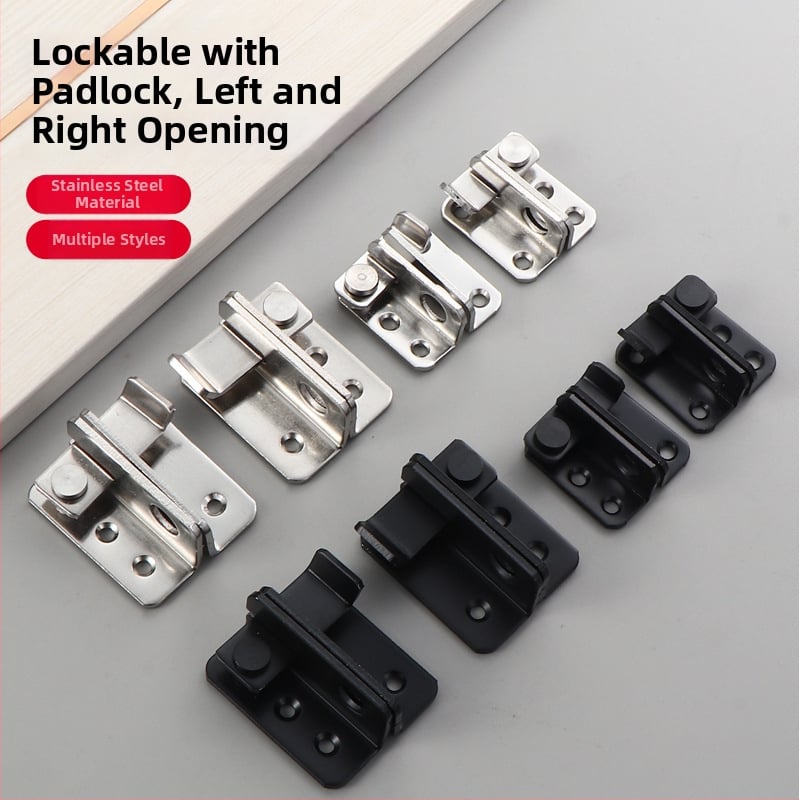 Nerūsējošā tērauda slīdējošu durvju slēdzis – kreisā un labā puse, pulēta virsma, mūsdienīgs minimālisks hardvārs