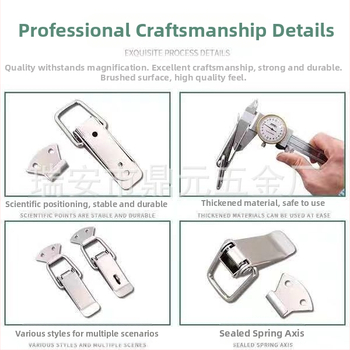 304 nerūsējošā tērauda pavasara aizvērums, smags aizvērums koka kastēm, moderns minimālisma stils, svars 100, iespējama apstrādes pielāgošana