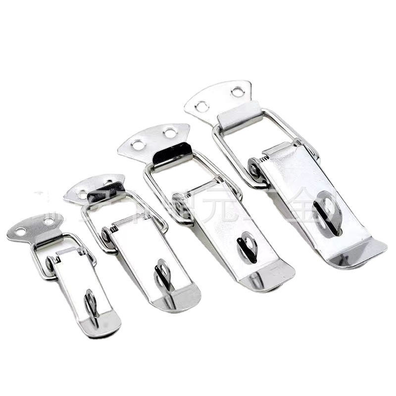 304 nerūsējošā tērauda pavasara aizvērums, smags aizvērums koka kastēm, moderns minimālisma stils, svars 100, iespējama apstrādes pielāgošana