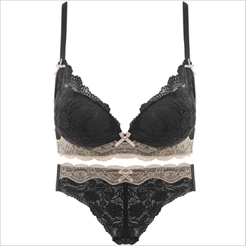 Seksi sieviešu krūšturu komplekts, bez stieņa, 3/4 kauss, augšējā atbalsta, regulējamas siksnas, mežģīne