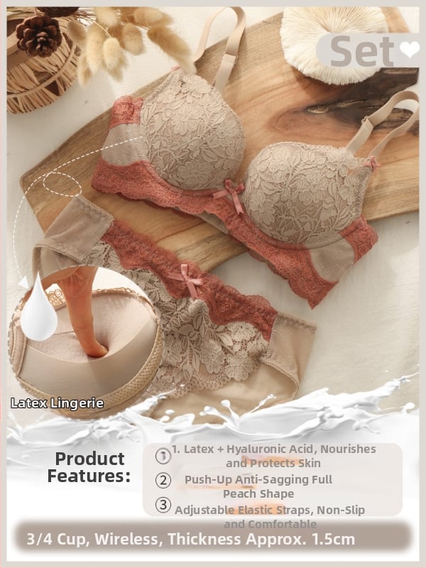 Seksi sieviešu krūšturu komplekts, bez stieņa, 3/4 kauss, augšējā atbalsta, regulējamas siksnas, mežģīne