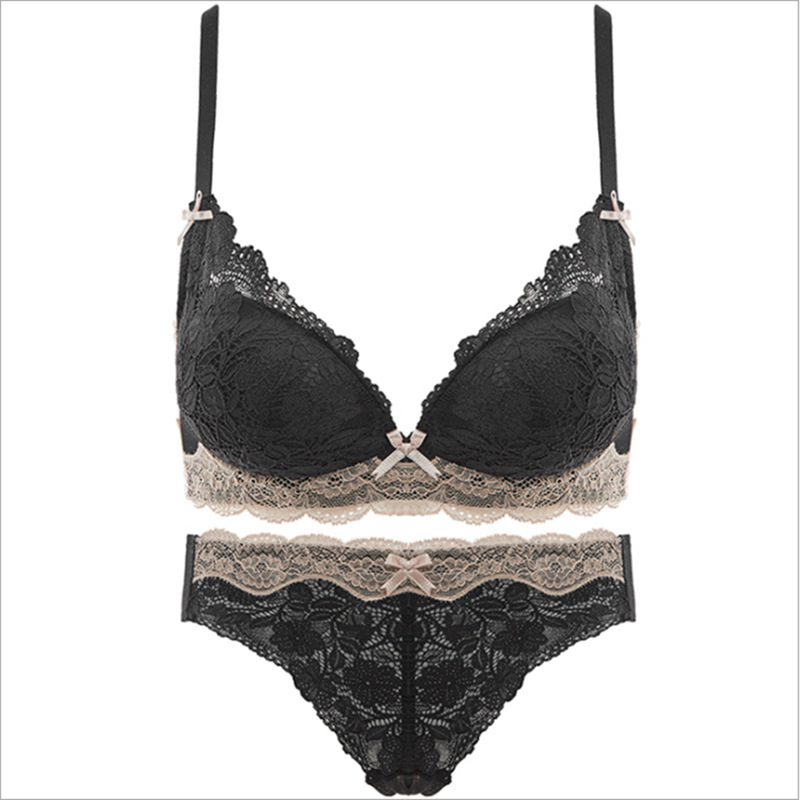 Seksi sieviešu krūšturu komplekts, bez stieņa, 3/4 kauss, augšējā atbalsta, regulējamas siksnas, mežģīne