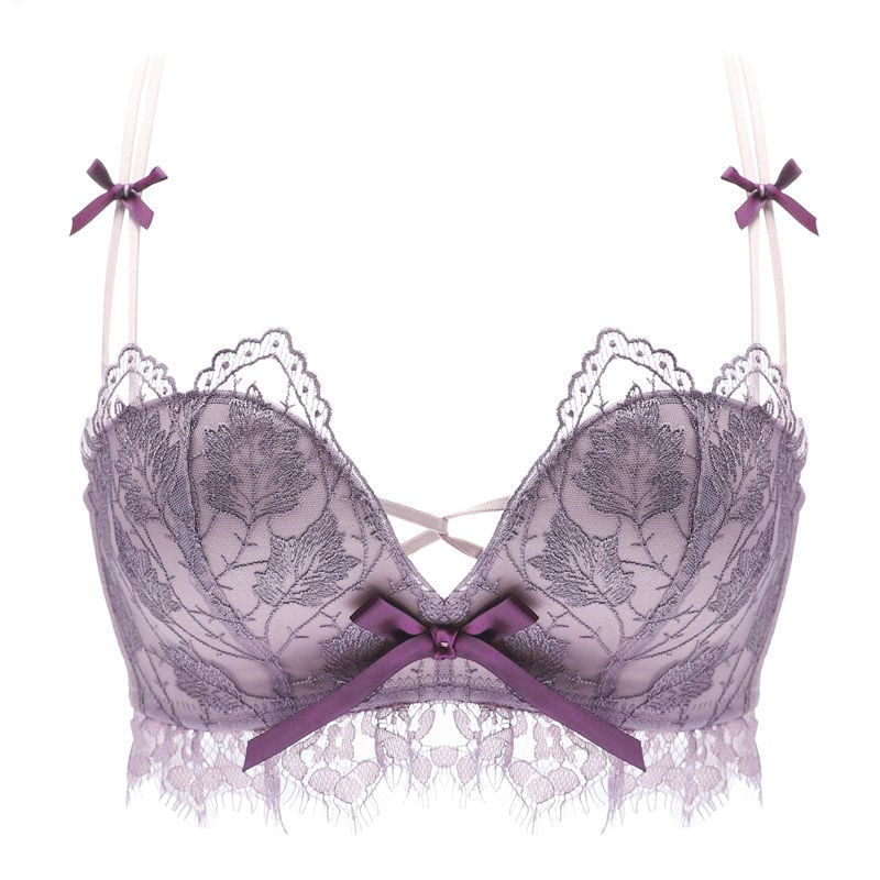 Sieviešu bezvadu mežģīņu krūšturis ar formas veidošanas funkciju, komplekts ar aizmugures dizainu; 3/4 kauss, forma: augšējā plāna, apakšējā bieza; noņemamas dubultās siksnas, aizmugurē četras rindu aizdares