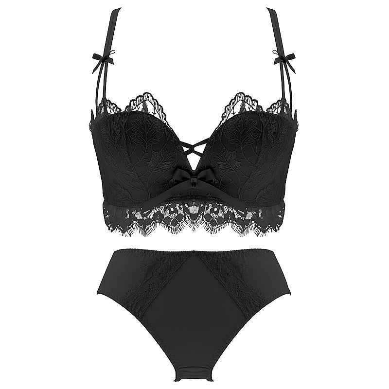 Sieviešu bezvadu mežģīņu krūšturis ar formas veidošanas funkciju, komplekts ar aizmugures dizainu; 3/4 kauss, forma: augšējā plāna, apakšējā bieza; noņemamas dubultās siksnas, aizmugurē četras rindu aizdares