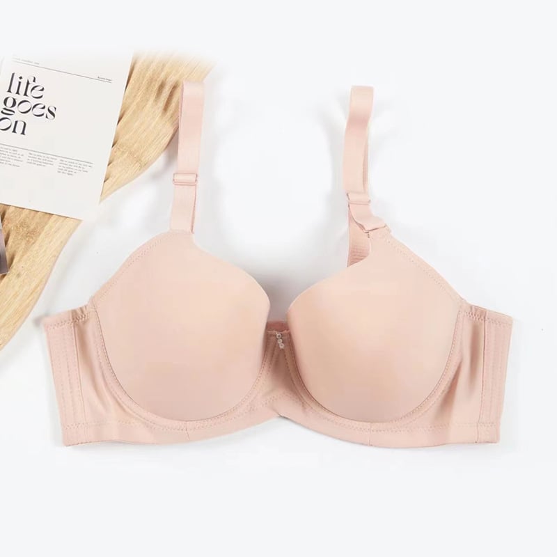 Mozhi Ni tradicionālais krūšturis ar metāla vadotnēm, 3/4 kauss, bezšuvju plāns formēts kauss, noņemamas dubultās siksnas, aizmugurē ar četrām rindu āķu aizdari