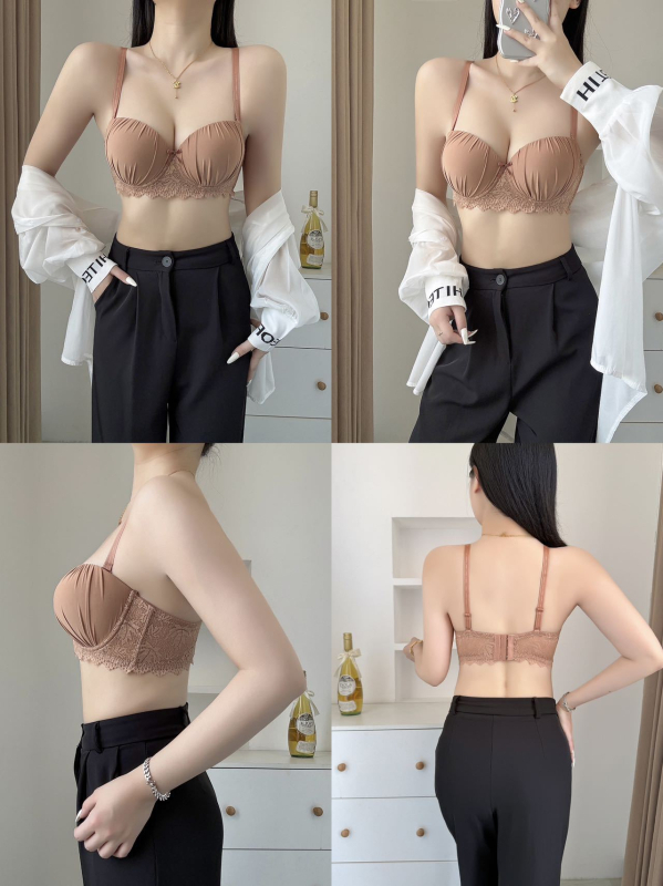 Push-Up grudnjak s čipkom, Model Manjiao Yi 6004; glavni materijal: najlon; podstava: spandex; uklonjive dvostruke naramenice; stražnje tri redove kopči; oblikovani košarice: tanke gore, debele dolje