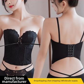 Bezšuvju veidojošs krūšturis kāzu kleitai — mežģīne uz neilona pamata, augšējie plānie un apakšējie biezāki veidojošie kausi, noņemamās dubultās siksnas, aizmugurē piecu rindu aizdare