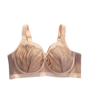 Mežģīņu krūšturis ar kausiem trusīšu ausu formā, plānas formētas krūzes, fiksētas plecu siksnas, aizmugurē četru rindu aizdare