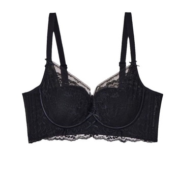 Krūšturis ar 3/4 kausiem, plānas formētas krūzītes, fiksēti dubulti plecu siksnas, četras rindas aizmugurējo āķu, elpojošs