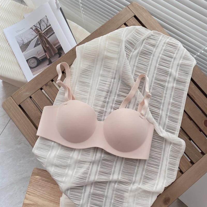 Man Yan Ting Neilona krūšturis, 3/4 kauss, Push-Up, bez tērauda gredena, noņemamas dubultās lencītes, veidota krūšu forma: augšējā daļa plāna, apakšējā biezāka