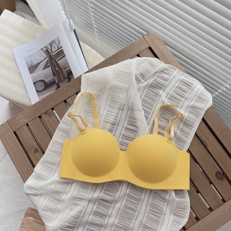 Man Yan Ting Neilona krūšturis, 3/4 kauss, Push-Up, bez tērauda gredena, noņemamas dubultās lencītes, veidota krūšu forma: augšējā daļa plāna, apakšējā biezāka